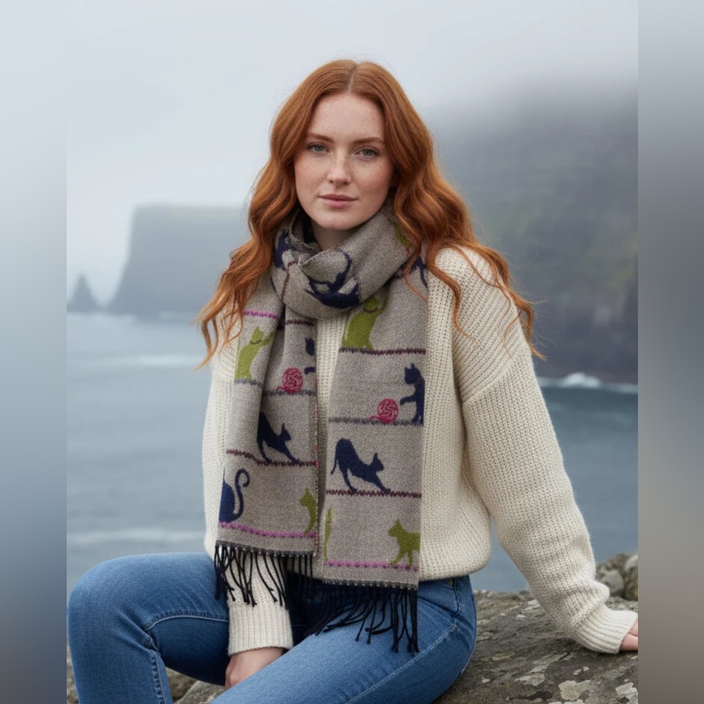 Jimmy Hourihan Fringed Scarf | Cats At Play